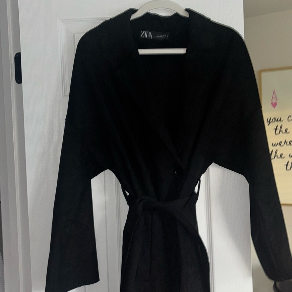 Zara long suede coat